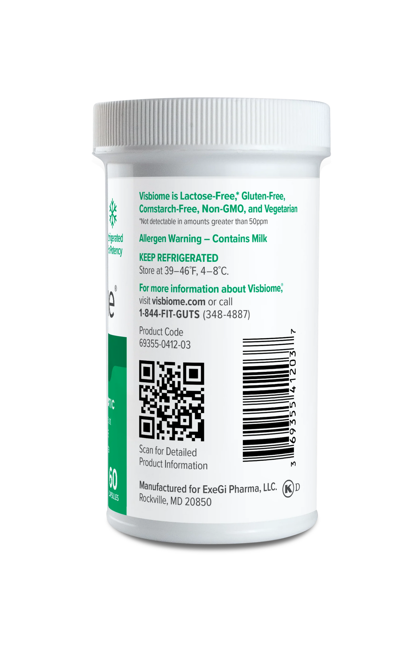 Visbiome® GI Care - High Potency Probiotic - 112.5 Billion CFU Live Probiotics, Original De Simone Formulation, Made in USA, 60 Capsules.