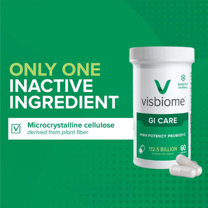 Visbiome® GI Care - High Potency Probiotic - 112.5 Billion CFU Live Probiotics, Original De Simone Formulation, Made in USA, 60 Capsules.